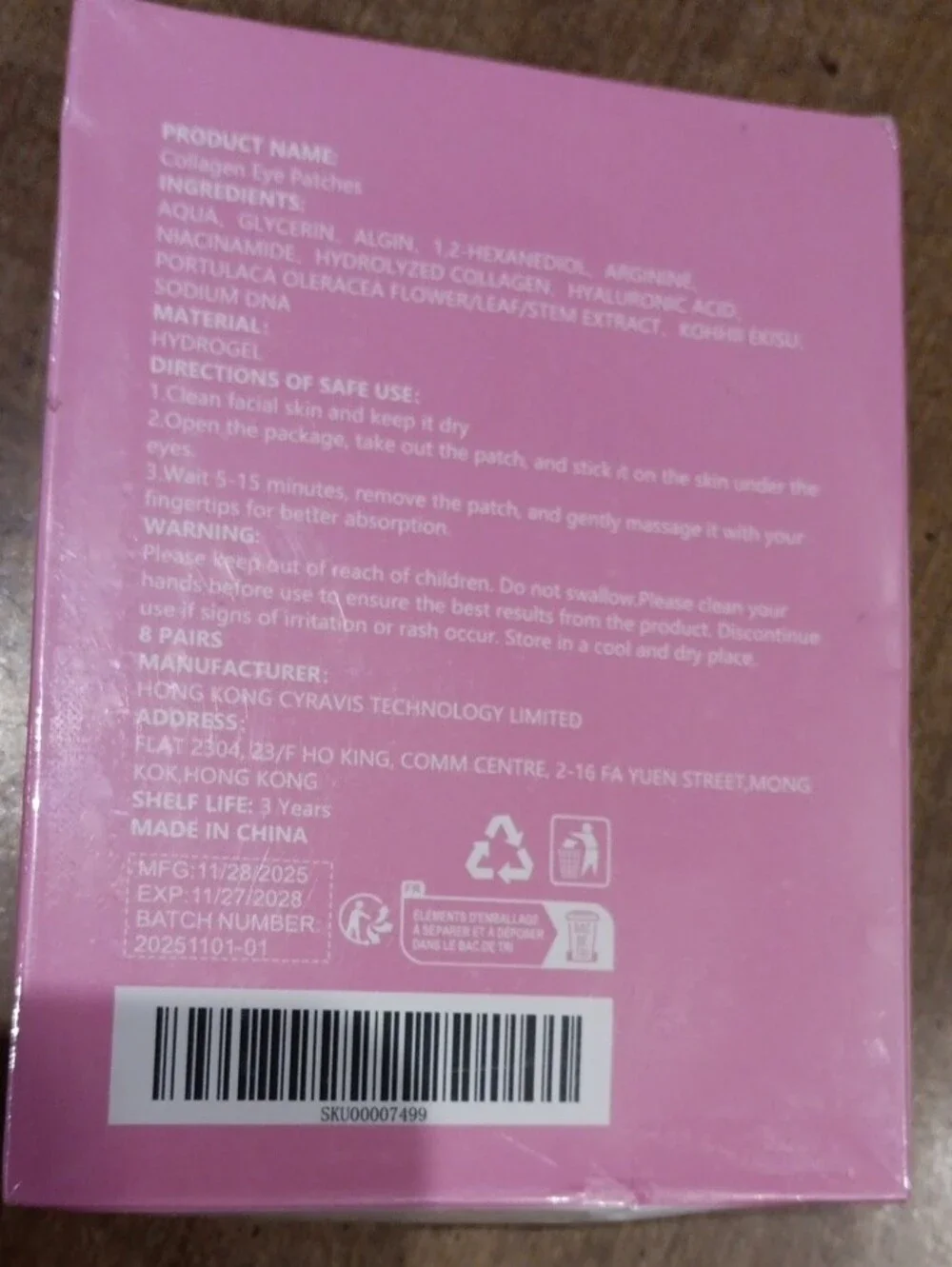 InstaLift PDRN Collagen Eye Patches — Pink Under-Eye Treatment (8 Pairs)